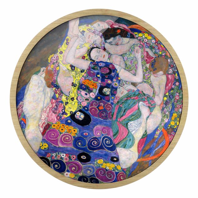 Runde Bilder mit Rahmen Gustav Klimt - The Virgin