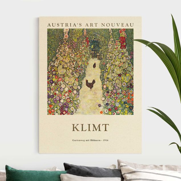 Konststilar Art Deco Gustav Klimt - Path Through The Garden With Chickens - Museum Edition