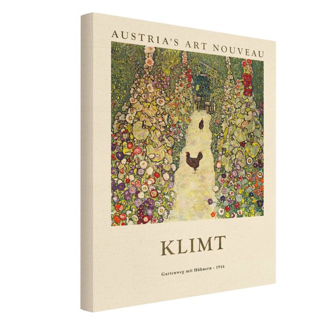 Tavlor blommor Gustav Klimt - Path Through The Garden With Chickens - Museum Edition
