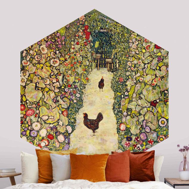 Kök dekoration Gustav Klimt - Garden Path with Hens