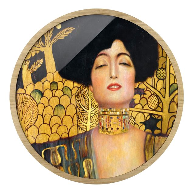 Runde Bilder mit Rahmen Gustav Klimt - Judith I