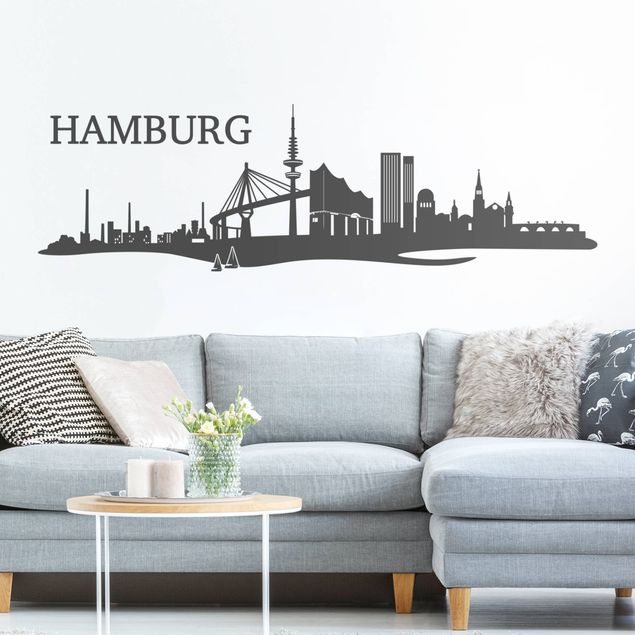 Autocolantes de parede Alemanha Skyline of Hamburg