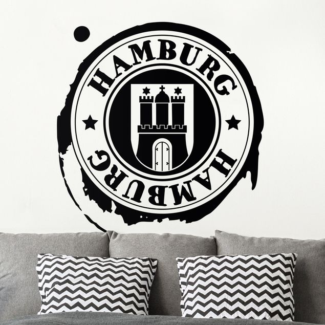 Wallstickers namn på städer Hamburg Logo Design