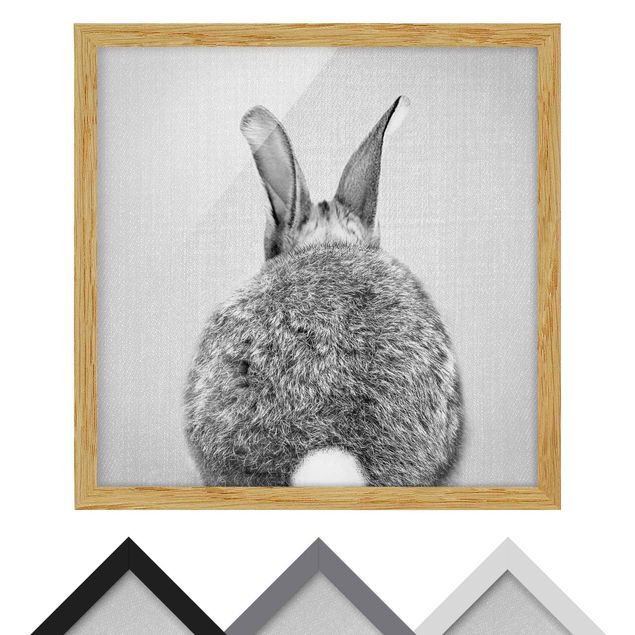 Tavlor Gal Design Hare From Behind Black And White