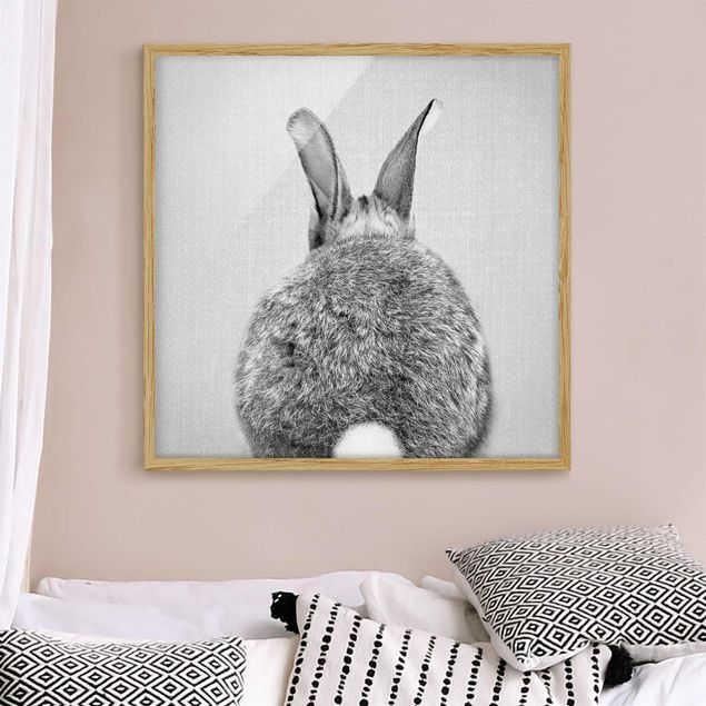 Inredning av barnrum Hare From Behind Black And White