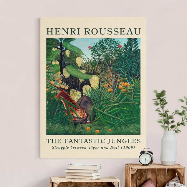 Tavlor tigrar Henri Rousseau - Fight Between A Tiger And A Buffalo - Museum Edition