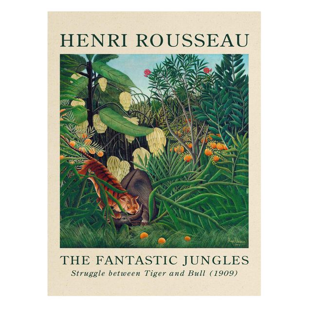 Tavlor blommor  Henri Rousseau - Fight Between A Tiger And A Buffalo - Museum Edition