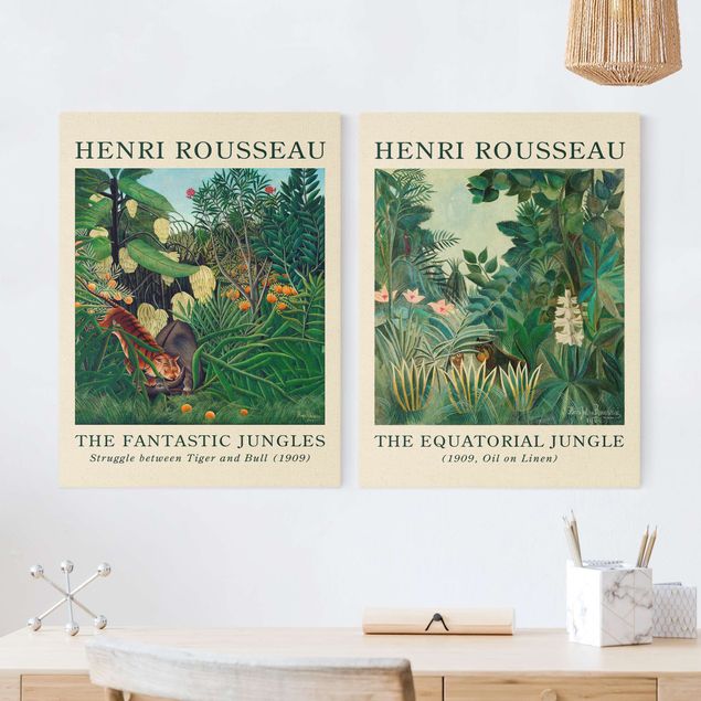 Canvastavlor tigrar Henri Rousseau - Museum Edition The Equatorial Jungle