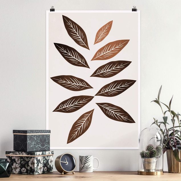 Posters blommor  Fall Foliage Brown