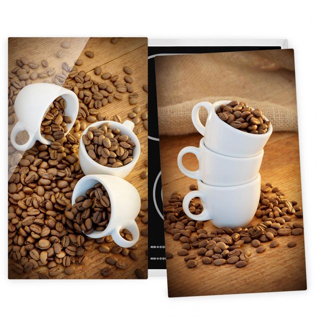 Kök dekoration 3 espresso cups with coffee beans