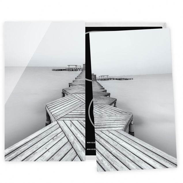Spistäckplattor Wooden Pier In Black And White