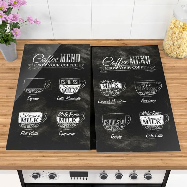Spistäckplattor bakning och kaffe Coffee Varieties Chalkboard