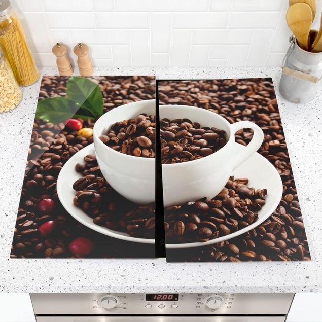 Spistäckplattor bakning och kaffe Coffee Cup With Roasted Coffee Beans