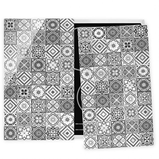 Kök dekoration Mediterranean Tile Pattern Grayscale