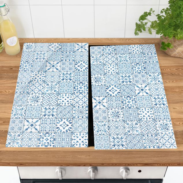 Spistäckplattor Patterned Tiles Blue White