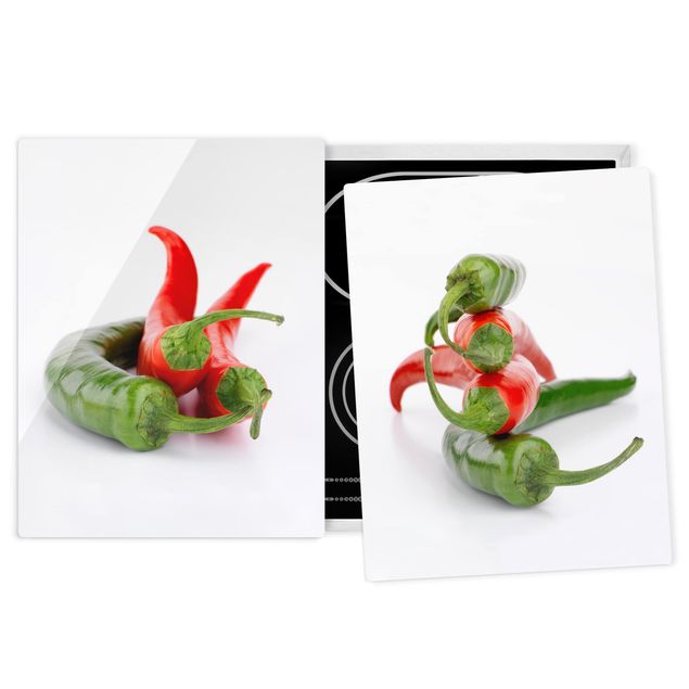 Kök dekoration Red and green peppers