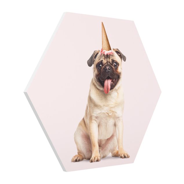 Tavlor modernt Pug With Ice-Cream Cone