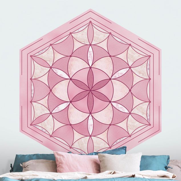Tapeter modernt Hexagonal Mandala In Pink