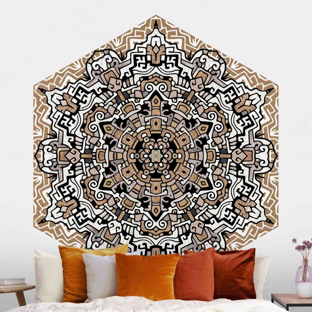 Tapeter modernt Hexagonal Mandala With Details