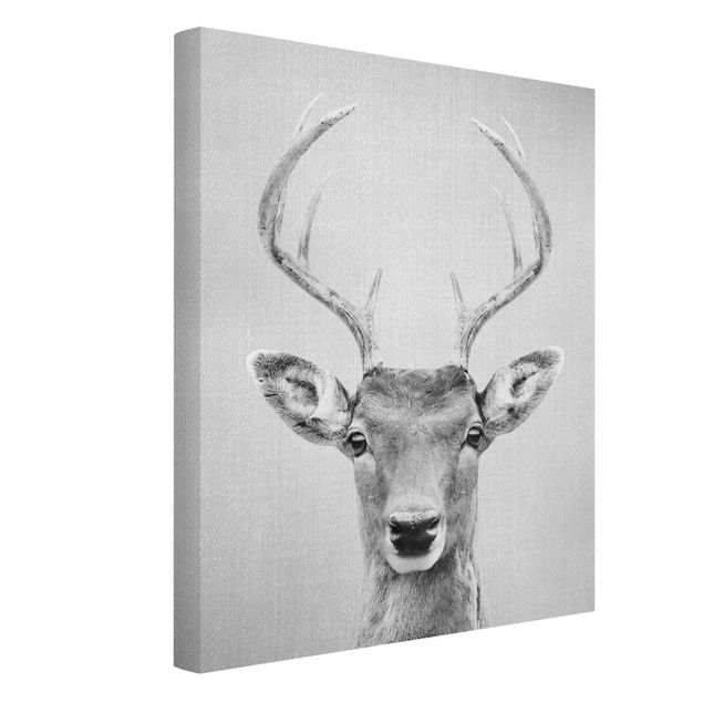 Canvastavlor djur Deer Heinrich Black And White