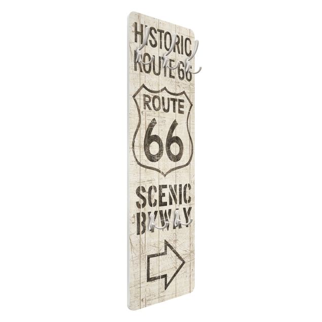 Klädhängare vägg träpanel - Historic Route 66