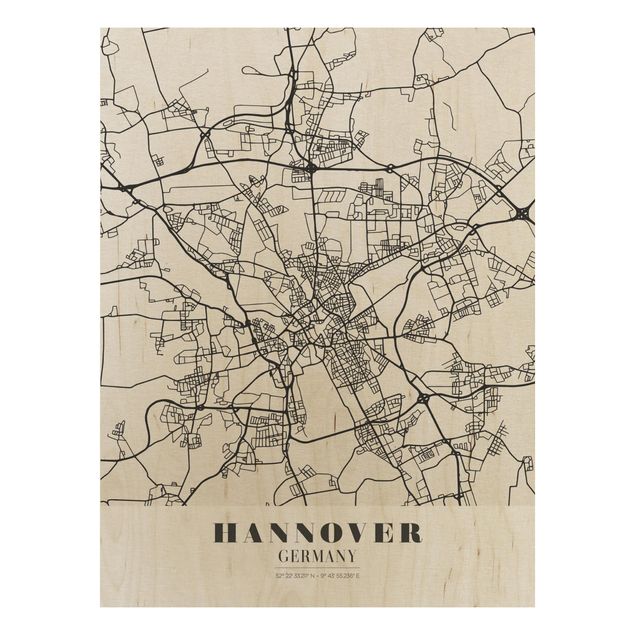 Trätavlor ordspråk Hannover City Map - Classic
