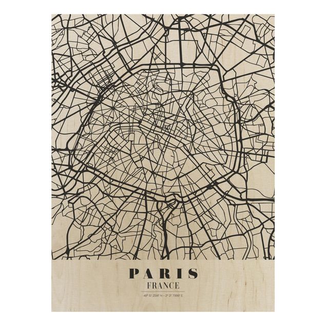 Trätavlor ordspråk Paris City Map - Classic