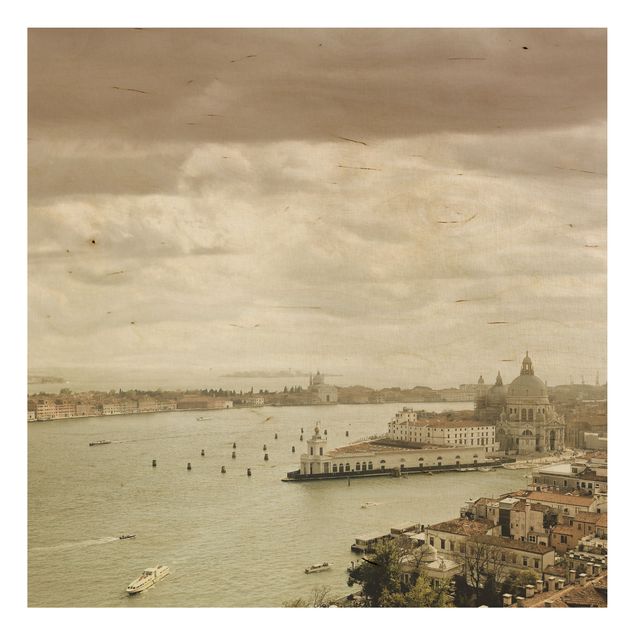 Trätavlor vintage Lagoon Of Venice