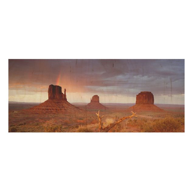 Trätavlor landskap Monument Valley At Sunset
