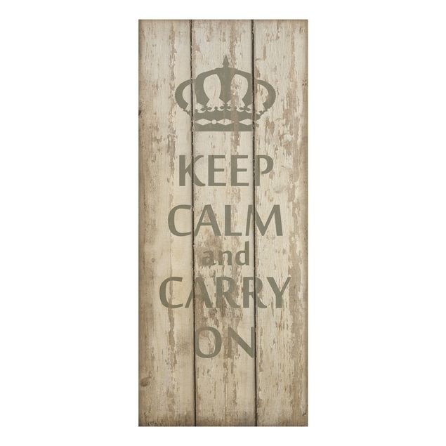 Trätavlor ordspråk No.RS183 Keep Calm And Carry On