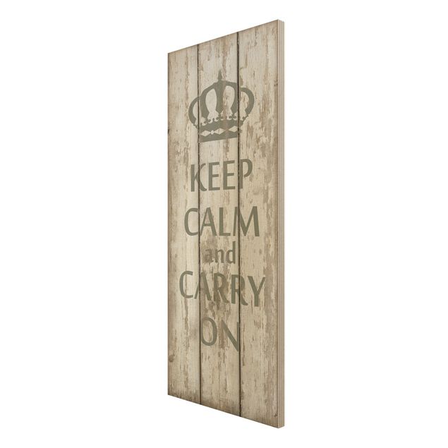 Trätavlor vintage No.RS183 Keep Calm And Carry On