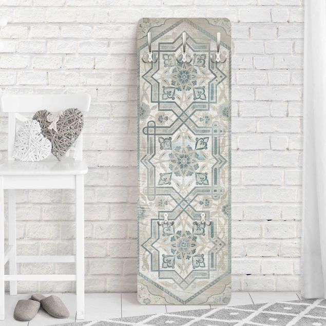 Klädhängare vägg mönster Wood Panels Persian Vintage III