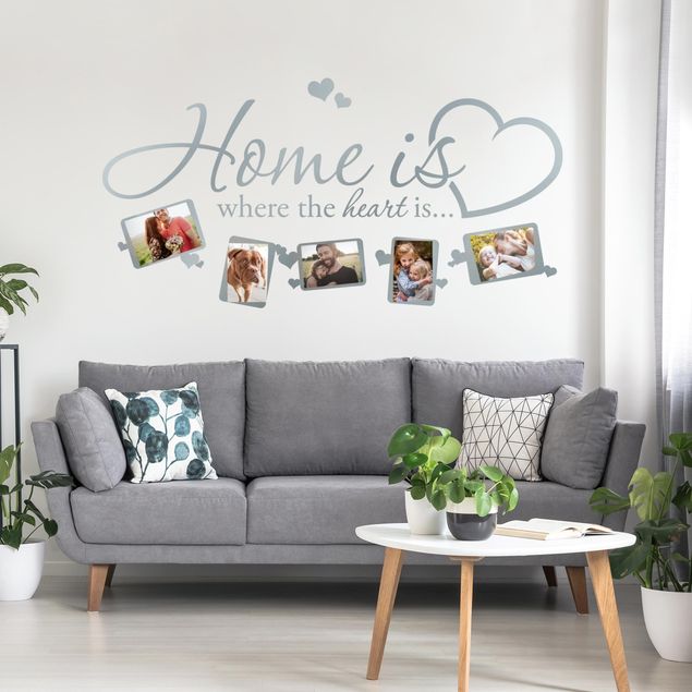 Autocolantes de parede frases Home is where the heart is - Picture Frame