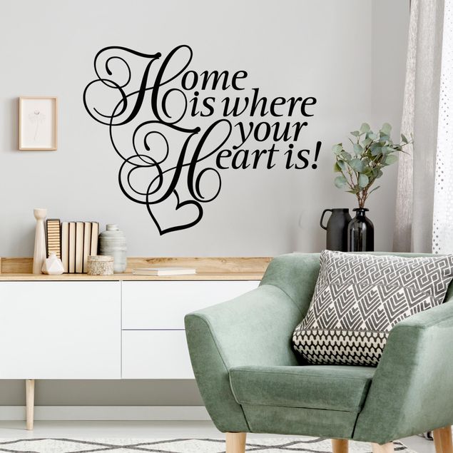 Autocolantes de parede família Home is where the Heart is with heart