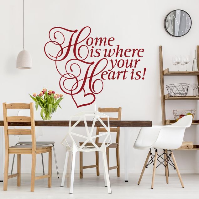 Autocolantes de parede amor Home is where the Heart is with heart