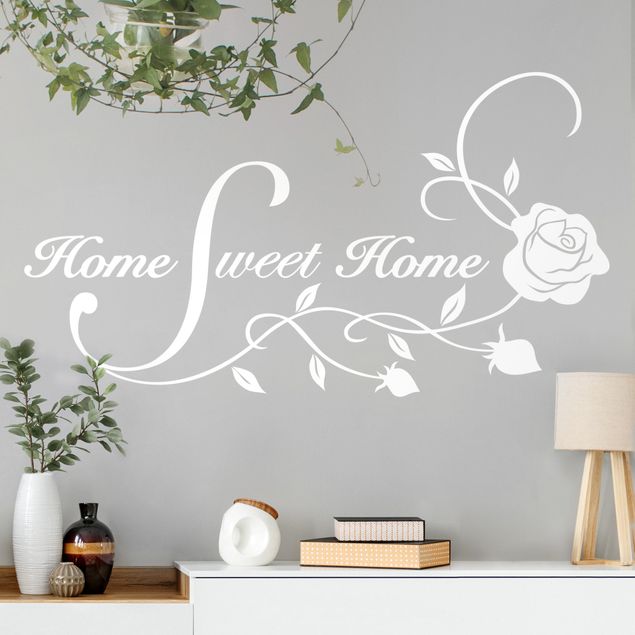 adesivos de parede Home Sweet Home with Rose Tendril