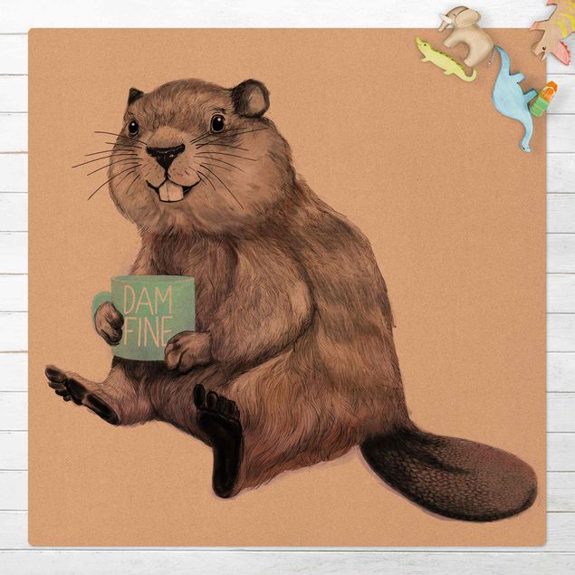 Inredning av barnrum Illustration Beaver Wit Coffee Mug