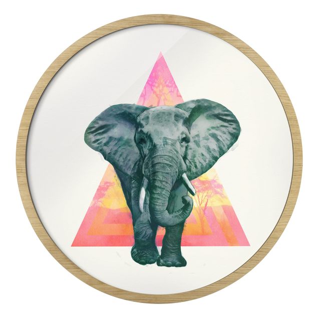 Tavlor färgglada Illustration Elephant Triangle Drawing Background
