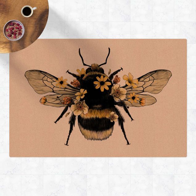 modern matta vardagsrum Illustration Floral Bumblebee