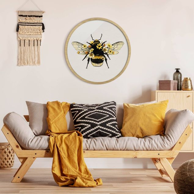 Tavlor gul Illustration Floral Bumblebee