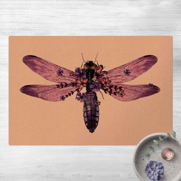 modern matta vardagsrum Illustration Floral Dragonfly
