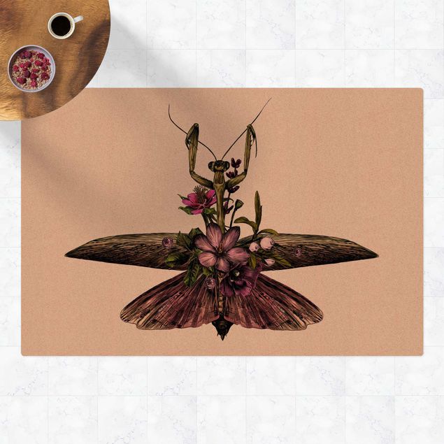 modern matta Illustration Floral Mantis