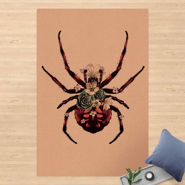 rödmatta Illustration Floral Spider