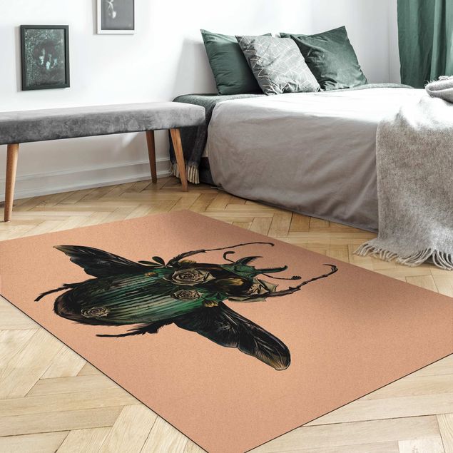 stor badrumsmatta Illustration Floral Beetle
