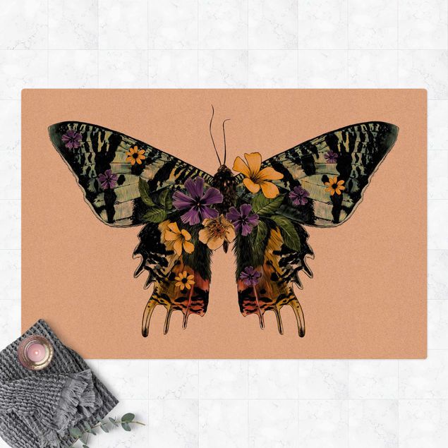 modern matta Illustration Floral Madagascan Butterfly