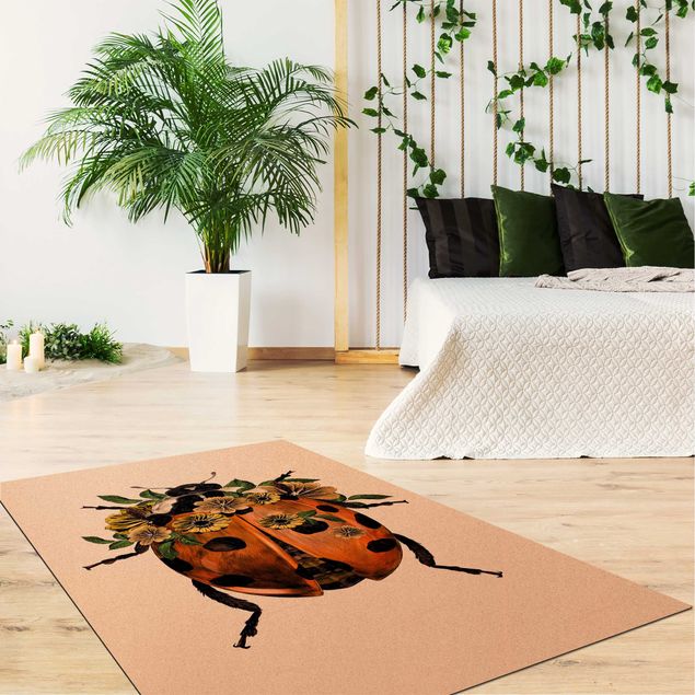 stor matta Illustration Floral Ladybird