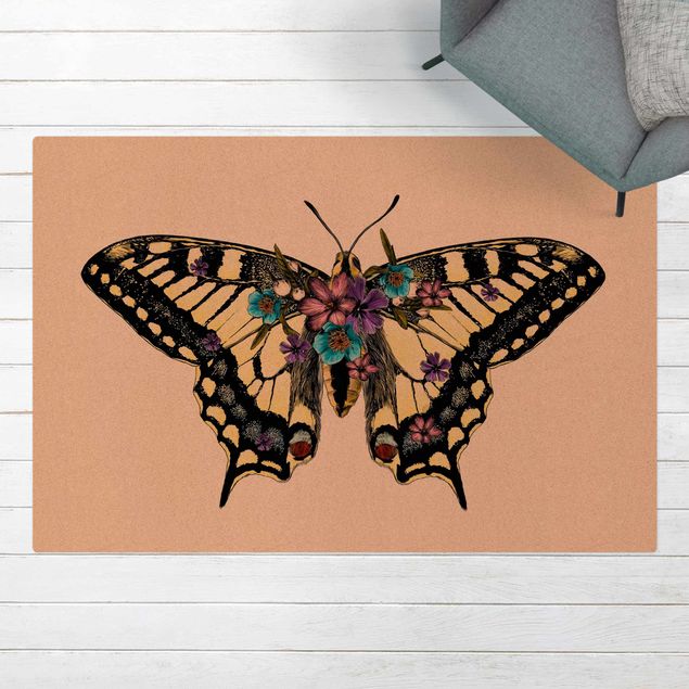 modern matta vardagsrum Illustration Floral Swallowtail