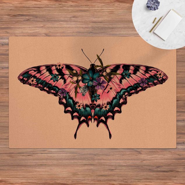 modern matta vardagsrum Illustration Floral Tiger Swallowtail