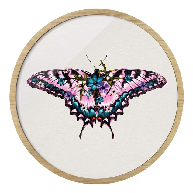 Tavlor modernt Illustration Floral Tiger Swallowtail