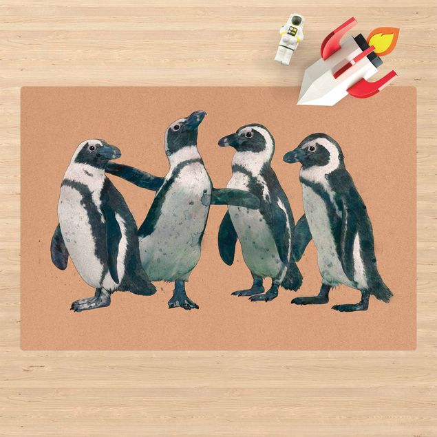 modern matta Illustration Penguins Black And White Watercolour